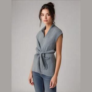 Merona Womens Sweater Size S Carcoat Car Coat Gray Vintage Look Slubby Knit NEW